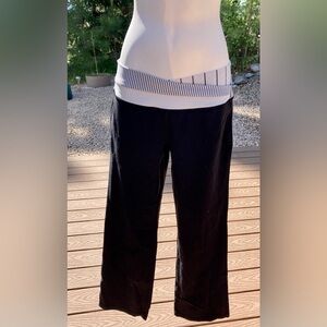 Lululemon Athletica Black and White Striped Leggings Pants
